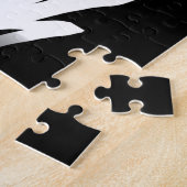 オーキッドノワール:抽象芸術ブラック&ホワイト ジグソーパズル (側面)