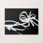 オーキッドノワール:抽象芸術ブラック&ホワイト ジグソーパズル (横)