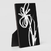オーキッドノワール：抽象芸術ブラック&ホワイト フォトプラーク (側面)