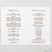 オーキッドバラパンパスグラス〔雄ジカの〕枝角結婚式 プログラム チラシ (裏面)