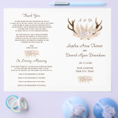 オーキッドバラパンパスグラス〔雄ジカの〕枝角結婚式 プログラム チラシ (シングル)