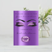 オーキッドパープルグリッターブライダルシャワースウィート16th 招待状 (スタンド正面)