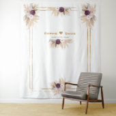 オーキッドパープルフローラパンパスグラスフォト結婚ズ タペストリー (インサイチュ)