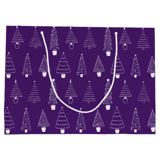 オーキッドパープ王室のリュースクリスマスウィンターワンダーランド ラージペーパーバッグ (裏面)