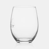 オーキッドピンク誕生日番号 |黒い名前の日付 ステムなしワイングラス (左)