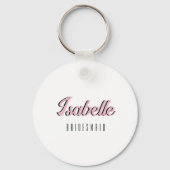 オーキッドピンク 3D ユニークな名前 ブライズメイド キーホルダー (裏面)