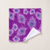 オーキッドピーコックフェザーズオンアメジストパープル バスタオルセット (ウォッシュタオル)