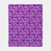 オーキッドピーコックフェザーズオンアメジストパープル フリースブランケット (正面)