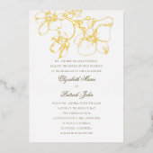 オーキッドフォーマルチャームクラシックヘイルームホワイト結婚ズ 箔招待状 (正面)