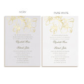 オーキッドフォーマルチャームクラシックヘイルームホワイト結婚ズ 箔招待状