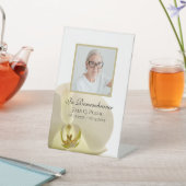 オーキッドフラワーオンホワイトお祝いの葬式 台座サイン (インサイチュ)