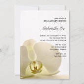 オーキッドフラワーオンホワイトブライダルシャワー 招待状 (正面)