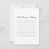 オーキッドフラワーオンホワイト共有Aメモリ葬儀 ノートカード (裏面)