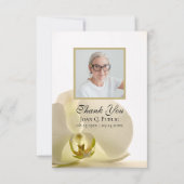 オーキッドフラワーオンホワイト葬儀記念悔やみや弔慰 サンキューカード (正面)