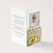 オーキッドフラワーオンホワイト葬儀記念祈りの言葉 名刺 (外部)