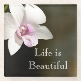 オーキッドフラワーカウアイ、ハワイ ガラスコースター