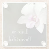 オーキッドフラワーカウアイ、ハワイ ガラスコースター (裏面)