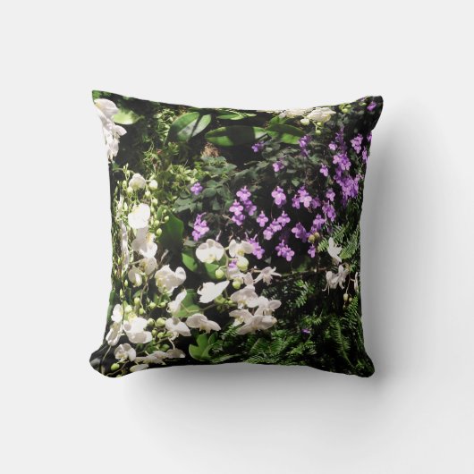 オーキッドフラワーガーデン写真枕 クッション (正面)