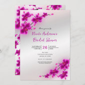 オーキッドフラワーズエレガントフローラブライダルシャワー 招待状 (正面/裏面)