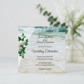 オーキッドフラワーズビーチとレース目的地の結婚式 招待状 (スタンド正面)