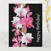 オーキッドフラワーズフローラ誕生日ビッググリーティングカード カード (黄色い花)