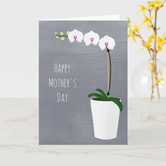 オーキッドフラワーズマザーズデイフローライラストレーション カード (黄色い花)