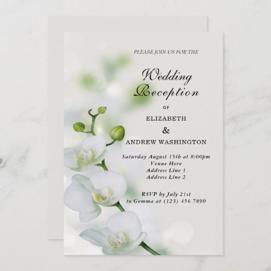 オーキッドフラワーズ結婚式の披露宴 招待状 (正面/裏面)