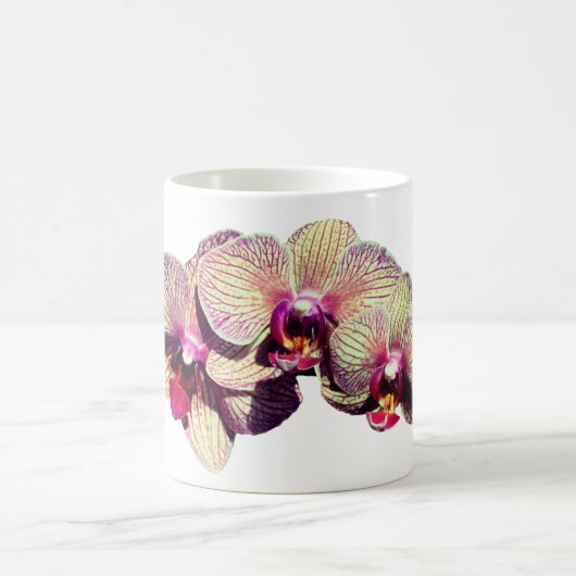 オーキッドフラワートリオパーソナライズされた コーヒーマグカップ (中央)