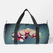 オーキッドフラワートリオパーソナライズされた ダッフルバッグ (裏面)