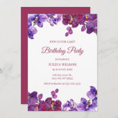 オーキッドフラワーバースデーパーティー 招待状 (正面/裏面)