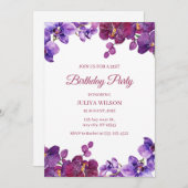 オーキッドフラワーバースデーパーティー 招待状 (正面/裏面)