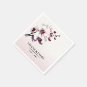 オーキッドフラワーピンク&ホワイト結婚ズ スタンダードカクテルナプキン (角)
