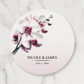 オーキッドフラワーピンク&ホワイト結婚ズ フェイバータグ (裏面)