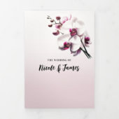 オーキッドフラワーピンク&ホワイト結婚ズ 三つ折り招待状 (カバー)