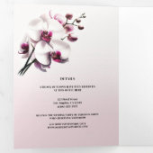 オーキッドフラワーピンク&ホワイト結婚ズ 三つ折り招待状 (内部最初)