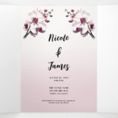 オーキッドフラワーピンク&ホワイト結婚ズ 三つ折り招待状 (内部中)