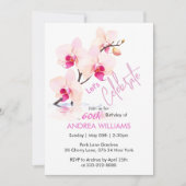 オーキッドフラワーフラワーズ60誕生日招待状 招待状 (正面)