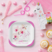 オーキッドフラワーフラワーズ60誕生日紙プレート ペーパープレート (パーティー)