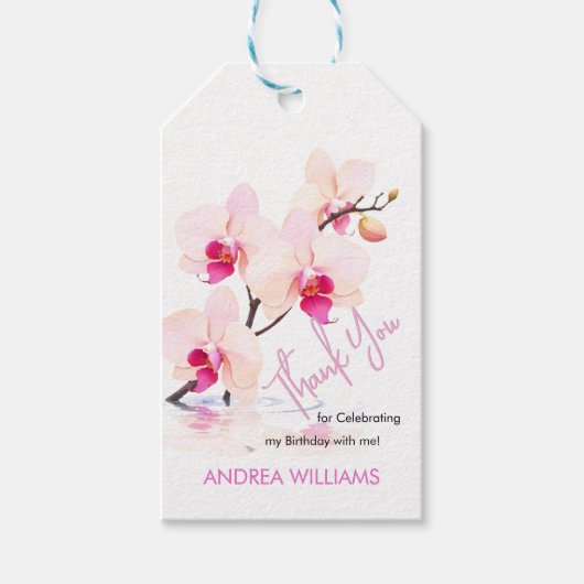 オーキッドフラワーフラワーズ60誕生日 ギフトタグ (正面)