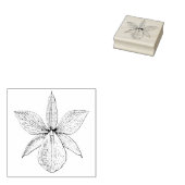 オーキッドフラワーブロッサムトロピカルハワイ植物学 ラバースタンプ (押印)