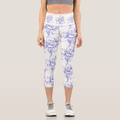オーキッドフラワープリントハイウェイストキャプリス カプリレギンス (正面)
