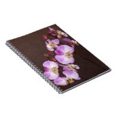 オーキッドフラワー対角バイオレットホワイトクローズアップ写真 ノートブック (右側)