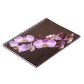 オーキッドフラワー対角バイオレットホワイトクローズアップ写真 ノートブック (左側)