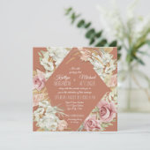 オーキッドフローラテラコッタパンパスパームリーフフリージ 招待状 (スタンド正面)