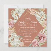 オーキッドフローラテラコッタパンパスパームリーフフリージ 招待状 (正面)