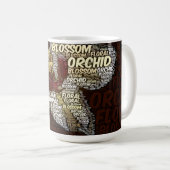 オーキッドフローラブロッサムタイポグラフィオーバーマルサラ マグカップ (正面右)
