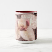 オーキッドフローラブロッサムタイポグラフィワードクラウド マグカップ (中央)