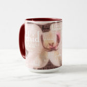 オーキッドフローラブロッサムタイポグラフィワードクラウド マグカップ (正面左)