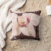 オーキッドフローラブロッサムワードクラウド クッション (ブランケット)