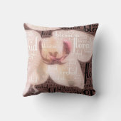 オーキッドフローラブロッサムワードクラウド クッション (裏面)